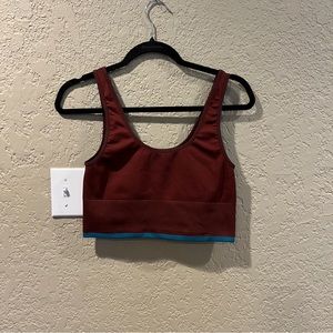 Outdoor Voices SeamlessRib Longline Bra Maroon